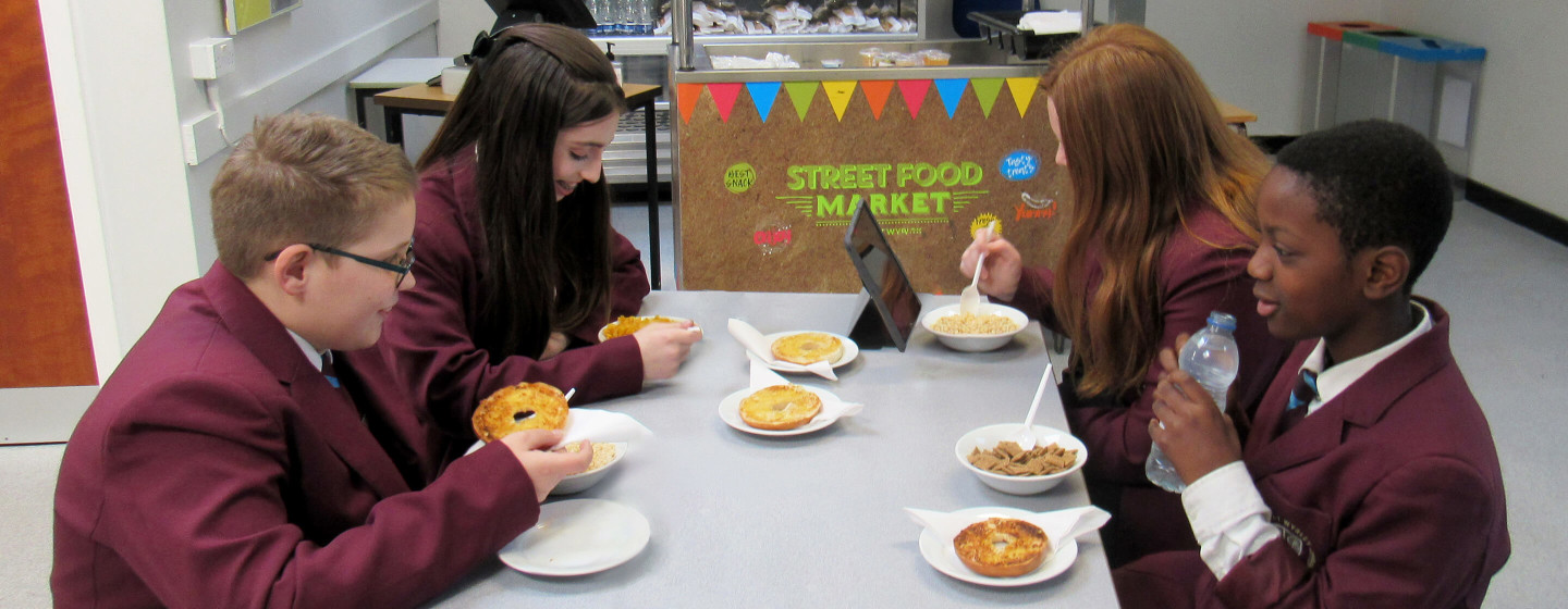 great wyrley academy students enjoying breakfast together